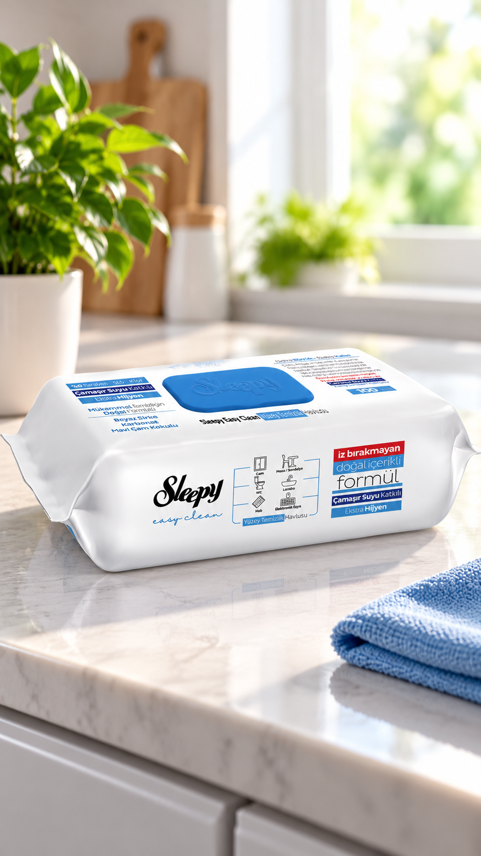 Sleepy Easy Clean servetėlės su balikliu – paviršių valymas namuose