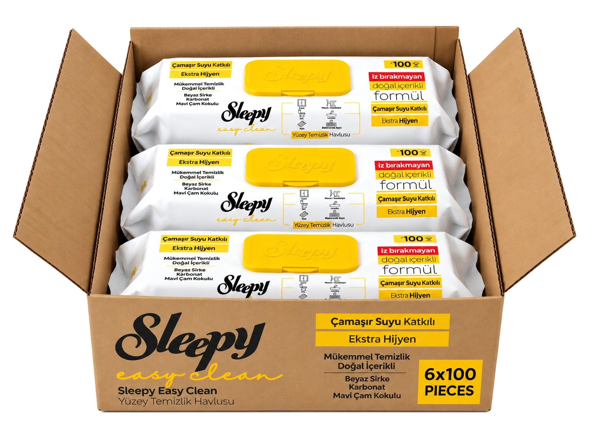 Sleepy Easy Clean Herbal Soap valymo servetėlės – dėžė 6 x 100 vnt.